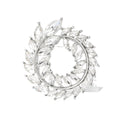Crystal Laurel Wreath Brooch Marquise Rhinestone Circle Pin view 5