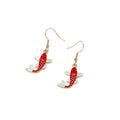 Enamel Koi Carp Fish Drop Earrings Gold Hooks 4 Colors view 5