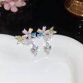 Star Flower Cluster Stud Earrings in Three Sparkling Designs view 7