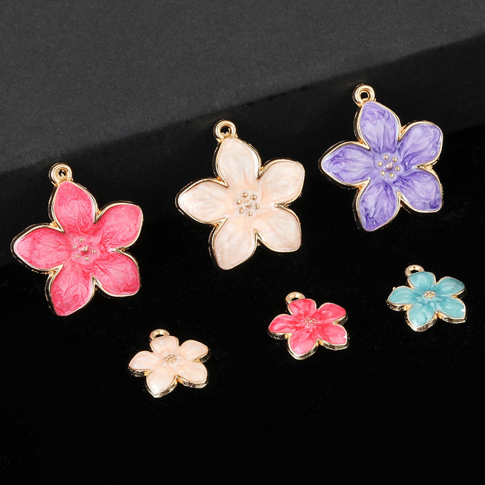 Enamel Cherry Blossom Sakura Flower Charm Pendants Two Sizes