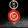 Crystal Round Fortune Plaque Keychains with Cords and Loose Braided Loops view 6