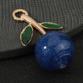 Frosted Glitter Cherry Charm Pendant Gold Tone Leaf Three Colors view 2