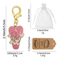 Pink Love Heart Balloon Enamel Lobster Clasp Keychain view 2