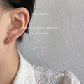 Gold Asymmetric Planet Crescent Moon Crystal Stud Pair view 3