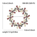 Rhinestone Flower Wreath Brooch Crystal Circle Pin Four Colors view 8