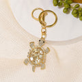 Rhinestone Turtle Keychain Gold Metal Crystal Shell Charm view 9