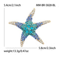 Crystal Starfish Brooch Pink Blue and Clear Gradient view 7