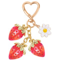 Resin Strawberry Charm Keychain with Enamel Daisy Accent view 6