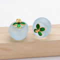 Transparent Glass Apple Charm Pendant for Necklace, Earrings and Phone Chain Making