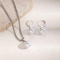 Gold and Silver Pearl Look Necklace and Earring Sets view 3