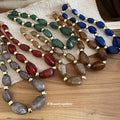 Multicolor Irregular Resin Bead Statement Necklace view 4