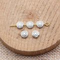 Spiral Round Spacer Beads in Silver and Bronze Tone view 2