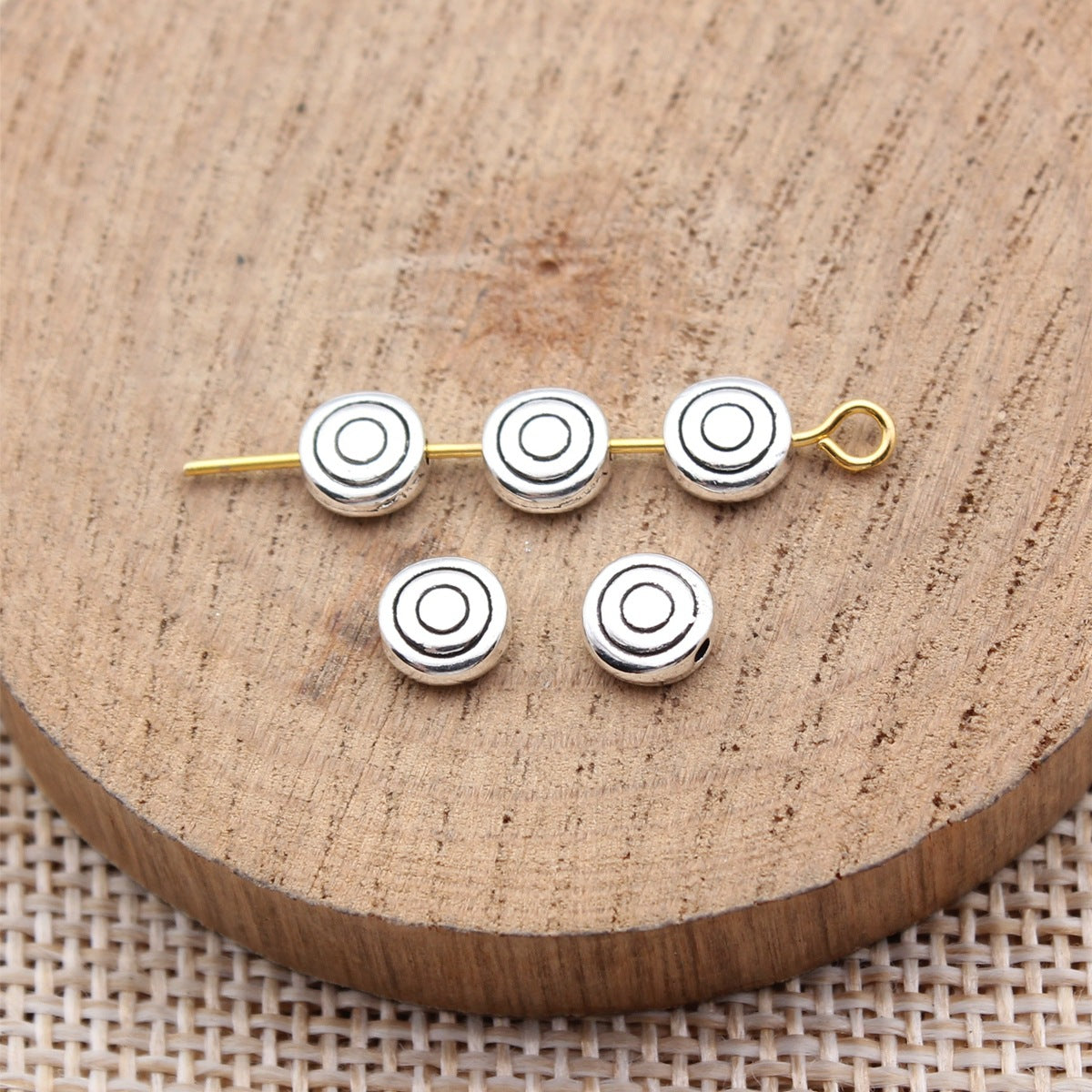 6x6x2.7mm 0.33g Multicolor Zinc Alloy Round Small Hole Spacer Beads for Bracelet Necklace DIY Making