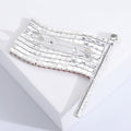Waving American Flag Crystal Brooch in Two Silhouettes view 3