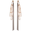 Long Link and Fine Chain Tassel Stud Earrings Jewelry view 5