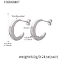 C-Shape Thick Hoop Earrings Star Zircon Gold Steel view 7