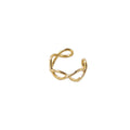 Gold-Tone Open Twist Knot Adjustable Ring Minimal Band view 5