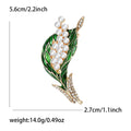 Pearl Lily of the Valley Brooch With Green Enamel Leaves view 6