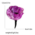 Acrylic Enamel Rose Brooch Black Center Seven Colors view 11