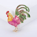 Jeweled Rooster Brooch in Three Enamel Colors Jacket and Scarf Accessory view 7