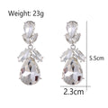 Gold Tone Silver Tone Champagne Teardrop Cluster Crystal Four Designs Metal Dangle view 5