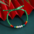 Eleven Color Adjustable Woven Cord Silver Bead Bracelets view 12