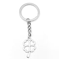 Antique Silver Openwork Four Leaf Clover Metal Keychain view 5