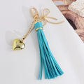 PU Leather Tassel Charm With Bow And Heart Pendant view 9