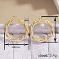 Gold Tone Twisted Rope Large Hoop Earrings Polished Statement Fashion Jewelry view 4