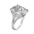 Silver Tone High Set Square Clear Stone Filigree Ring view 4