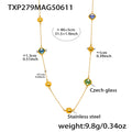 Gold Stainless Steel Long Czech Glass Station Necklace 80cm view 9