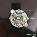 Four-Prong Round Clear Solitaire Ring With Slim Pave Band view 4