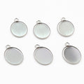Small Oval Stainless Steel Cabochon Pendant Bases With Loop view 4