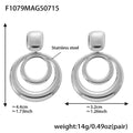 Polished Double Circle and Teardrop Drop Earrings Stainless view 7