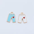 Blue and White Shorts Enamel Alloy Charms for Jewelry Making view 5