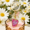 Pink Leopard Love You Heart Keychain Gold Ring 2026 Charm view 4