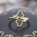 Open Adjustable Twisted Rope Double Heart Ring Two Tones view 5
