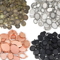 Assorted Round and Oval Cabochon Tray Findings in Mixed Finishes view 1