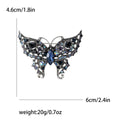 Filigree Crystal Butterfly Brooch Red Blue Black Clear view 7