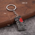 Metal Papa, Mom, Family, Wife And Dad Red Heart Keychains view 2