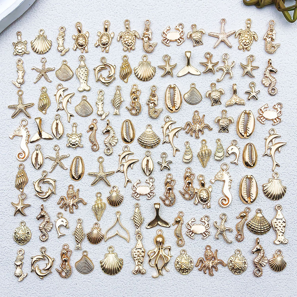 KC Gold Zinc Alloy Shell Starfish Ocean Charm Pendant for Bracelet Necklace DIY