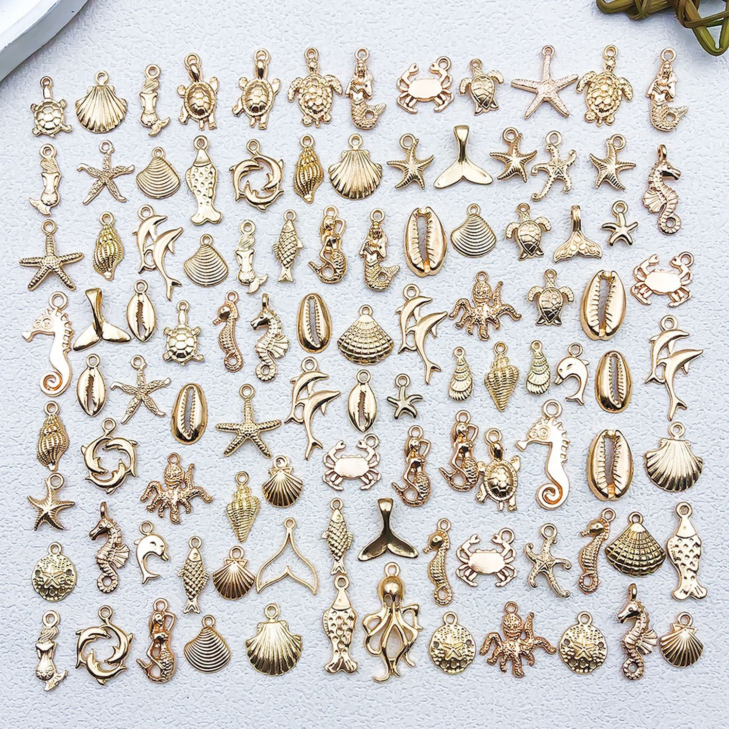 KC Gold Zinc Alloy Shell Starfish Ocean Charm Pendant for Bracelet Necklace DIY