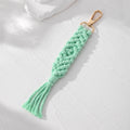 Gold Tone Braided Macrame Tassel Clip Keychains in Six Pastel Colors view 9