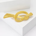 Textured Gold Tone Rope Knot Brooch for Jackets Scarves and Lapels view 3