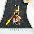 Football Love and Mixed Sports Metal Clasp Keychain Set view 3