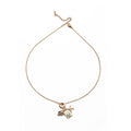 Passport Airplane and Shell Travel Charm Necklace in Gold Tone view 5