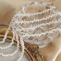 White Oval Faux Pearl Beaded Choker Necklace Strand view 3