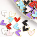 Colorful Enamel Heart Jewelry Components For DIY Earrings And Bracelets Charms view 1