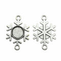 Snowflake Round Cabochon Connector Trays in Two Finishes view 1