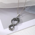 Silver Tone Dragon Pendant Necklaces on Ball Chains in Six Designs view 2